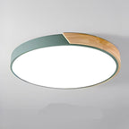 Lampada da soffitto circolare Elara con accenti in legno