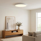 Lampada da soffitto circolare Elara con accenti in legno