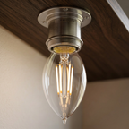 Elara Haus Candelabro in Vetro Trasparente con Lampadina LED a Filamento e Attacco a Vite