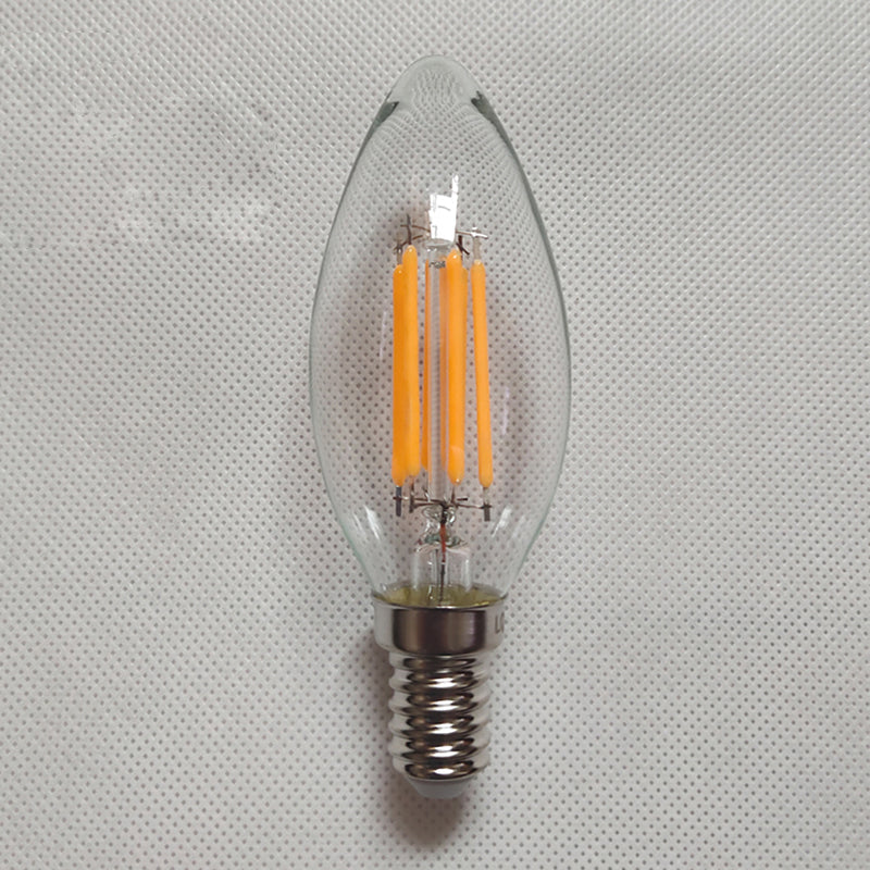 Elara Haus Candelabro in Vetro Trasparente con Lampadina LED a Filamento e Attacco a Vite