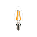 Elara Haus Candelabro in Vetro Trasparente con Lampadina LED a Filamento e Attacco a Vite