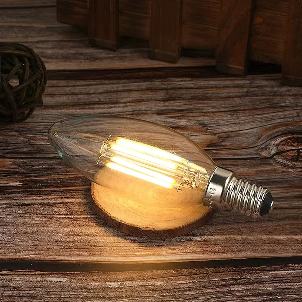 Elara Haus Candelabro in Vetro Trasparente con Lampadina LED a Filamento e Attacco a Vite