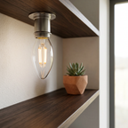 Elara Haus Candelabro in Vetro Trasparente con Lampadina LED a Filamento e Attacco a Vite