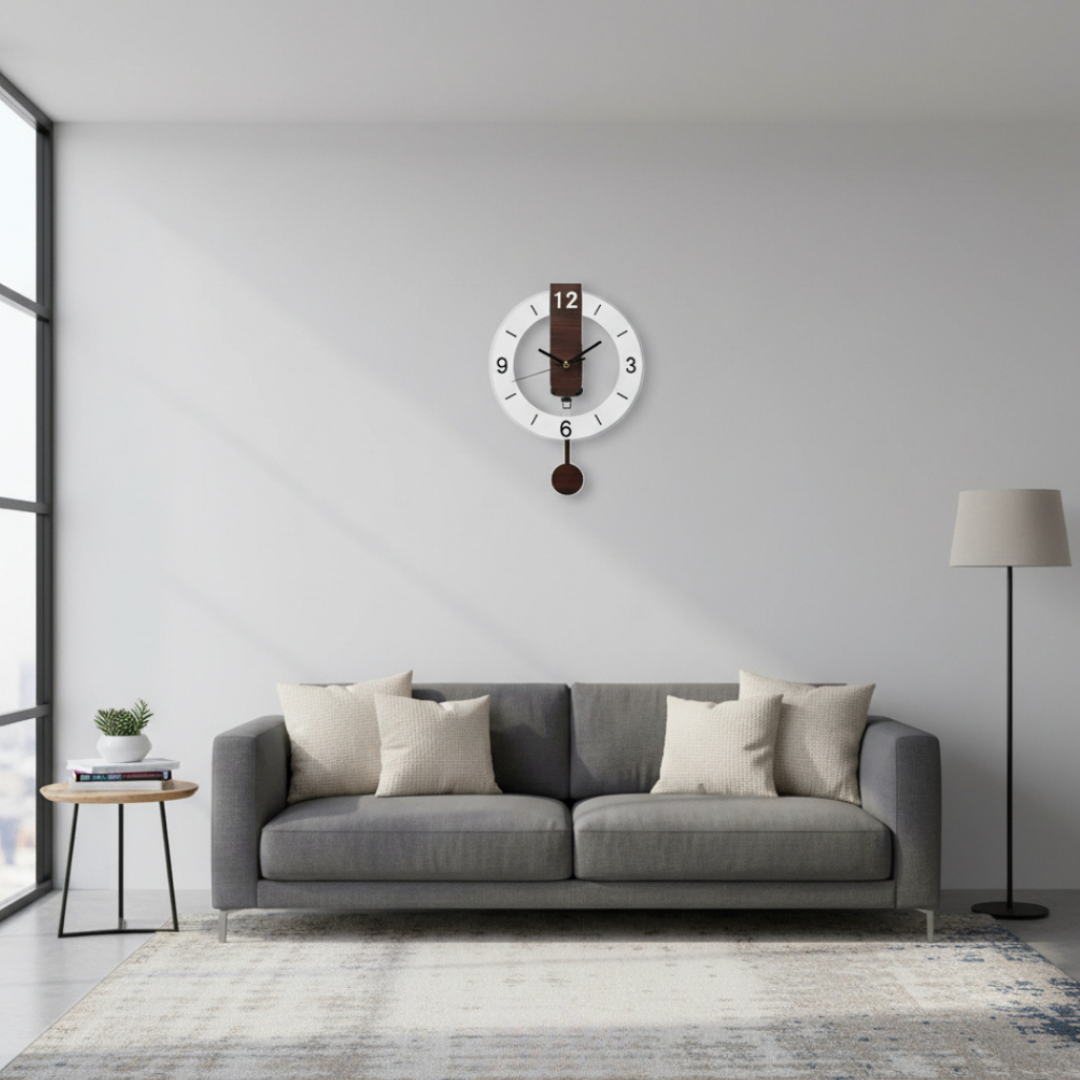 Orologio da Parete Contemporaneo Elara Haus in Stile Bauhaus – Accento in Legno Minimalista