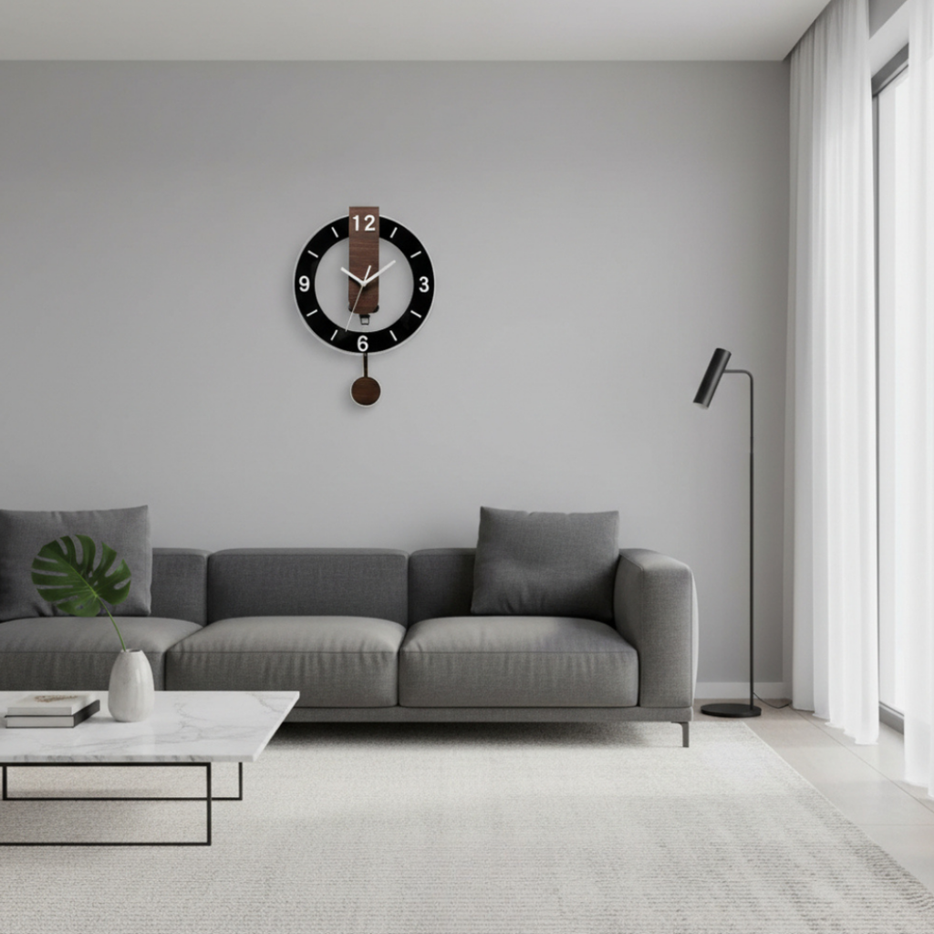 Orologio da Parete Contemporaneo Elara Haus in Stile Bauhaus – Accento in Legno Minimalista