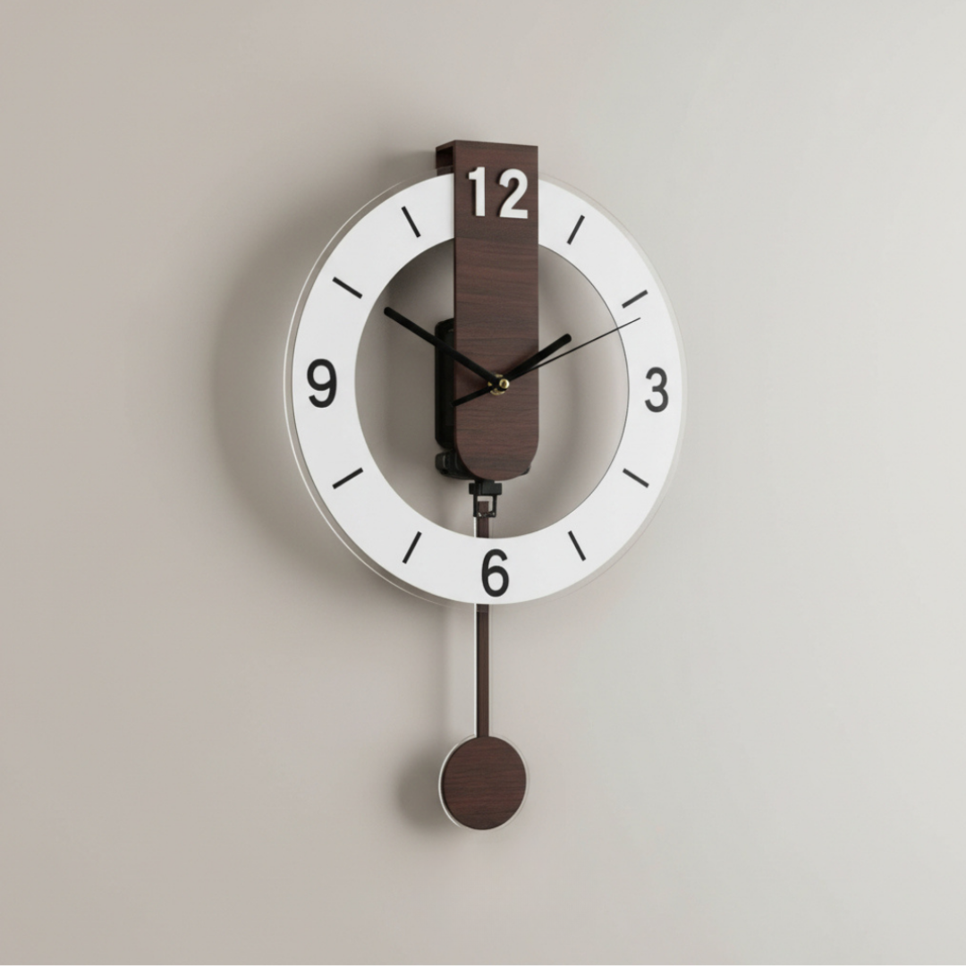 Orologio da Parete Contemporaneo Elara Haus in Stile Bauhaus – Accento in Legno Minimalista