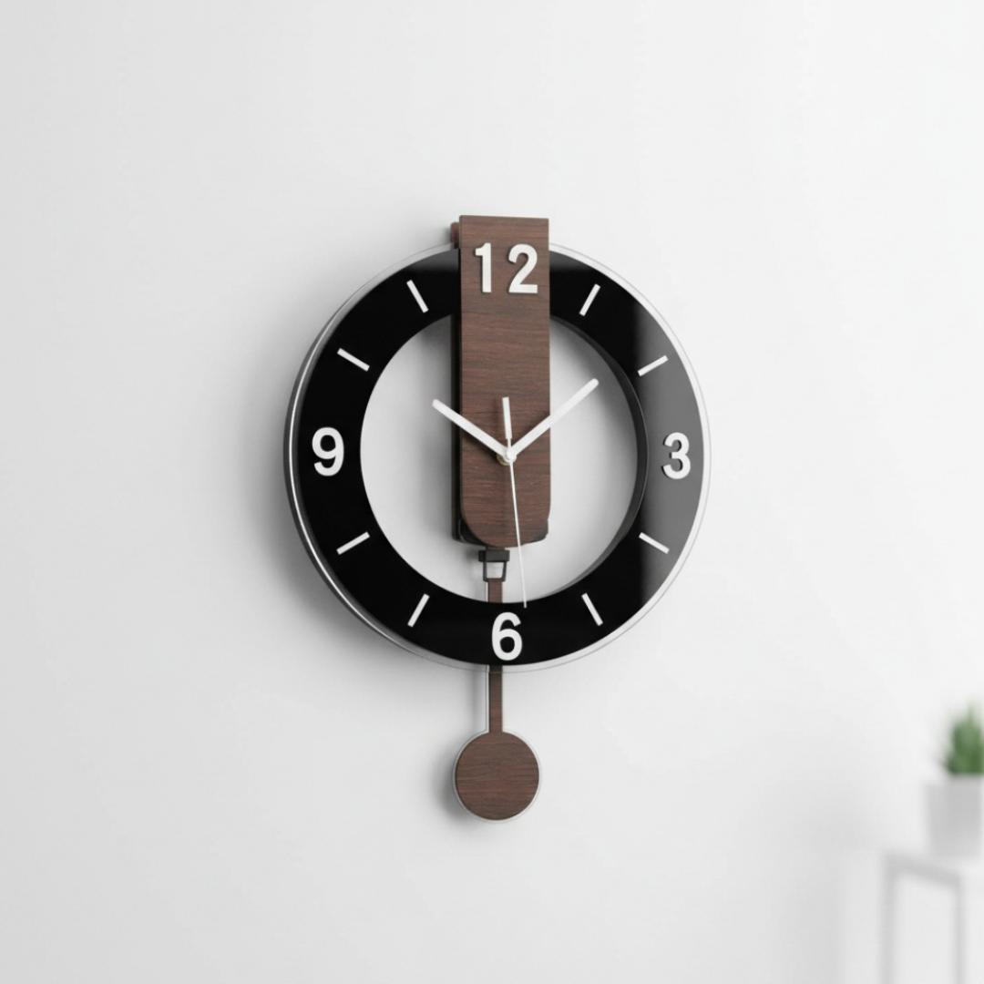 Orologio da Parete Contemporaneo Elara Haus in Stile Bauhaus – Accento in Legno Minimalista