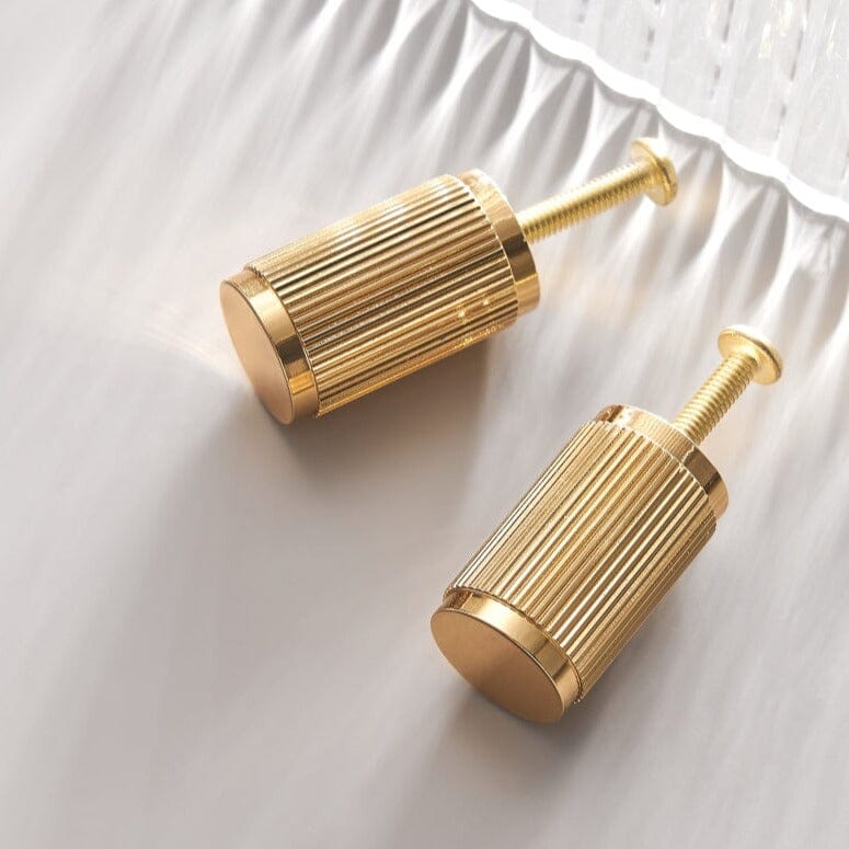 Set di Piastra per Manopola Fluted in Ottone Contemporaneo Elara Haus