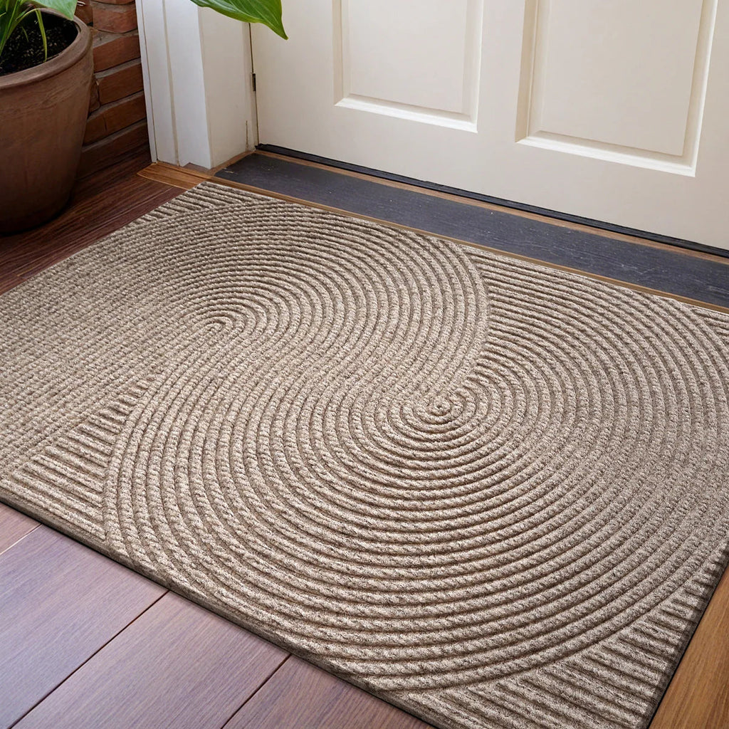 Elara Haus Designer 3D Groove Tappetino d'Ingresso in Poliestere Resistente all'Usura