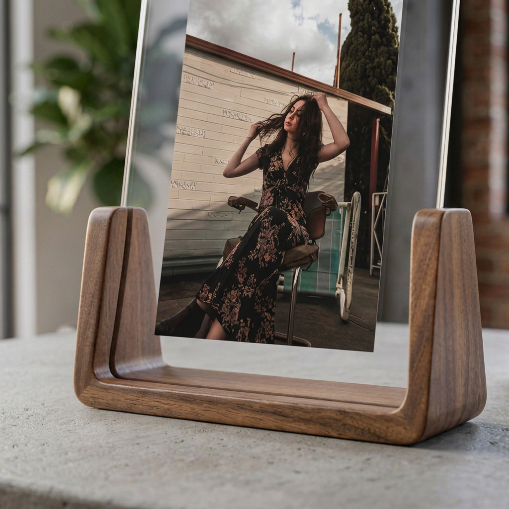 Elara Haus Cornice Fotografica Rotante in Legno Doppio Lato