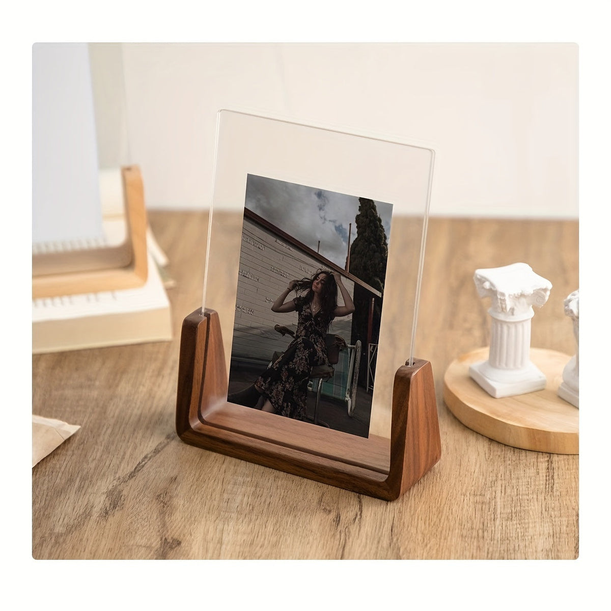 Elara Haus Cornice Fotografica Rotante in Legno Doppio Lato
