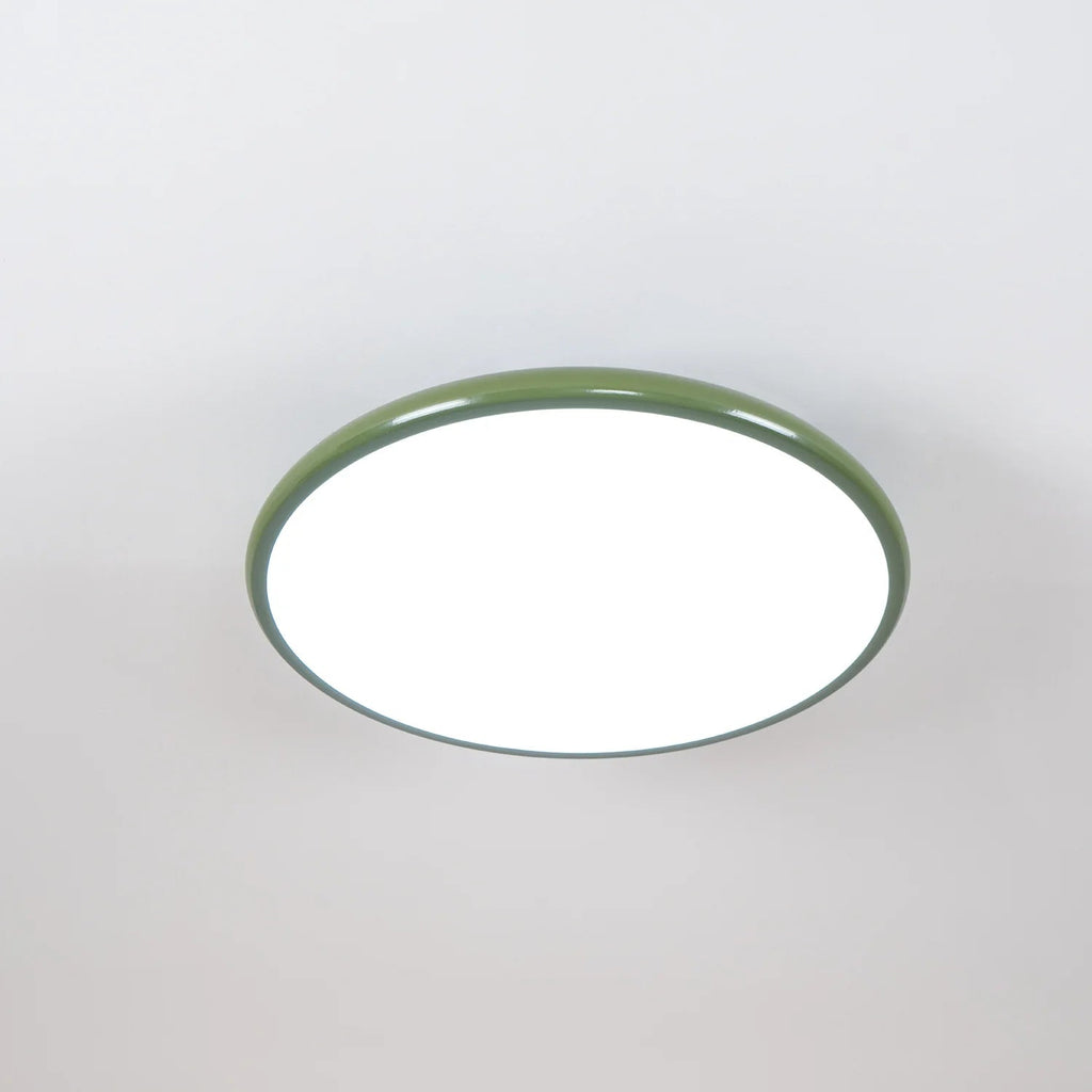 Elara Haus Drift Retro Flush Mount – Luce da soffitto smaltata in Salvia e Terracotta