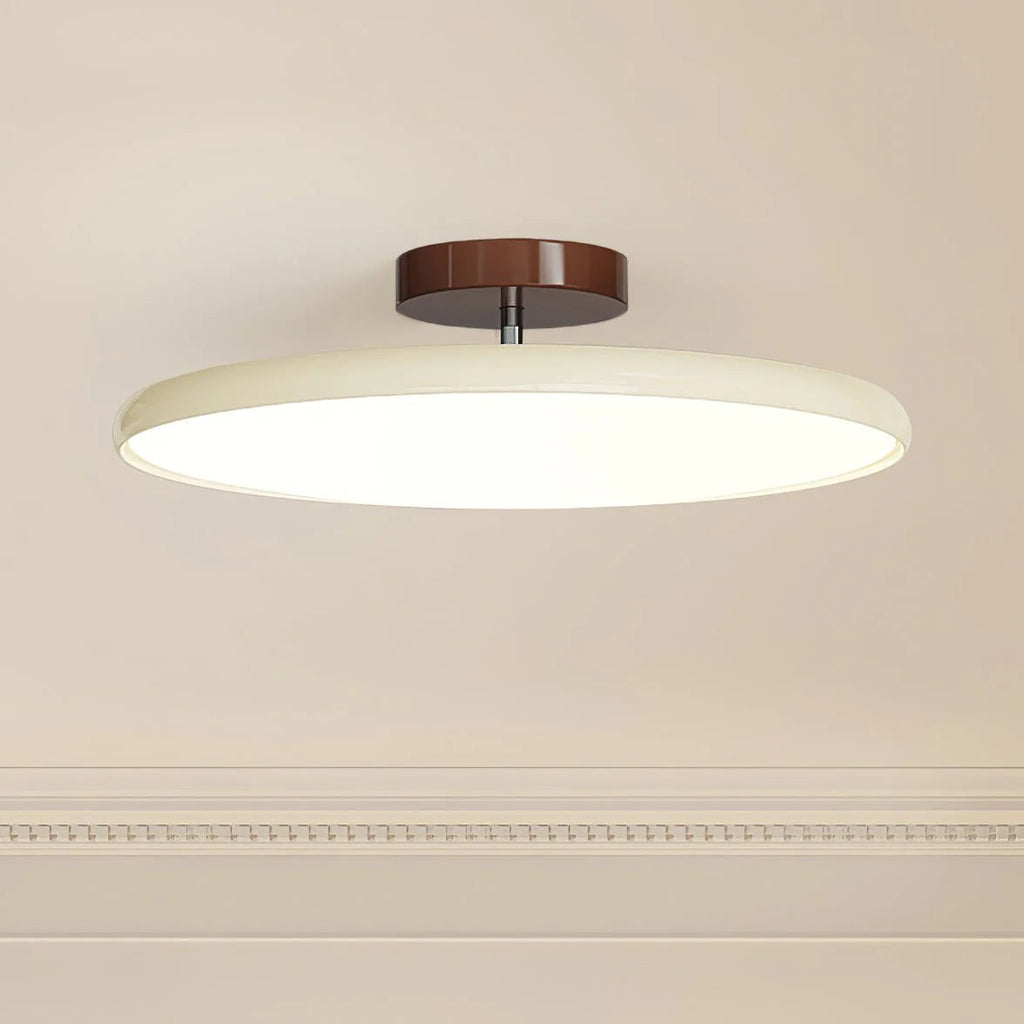 Elara Haus Drift Retro Flush Mount – Luce da soffitto smaltata in Salvia e Terracotta