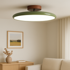 Elara Haus Drift Retro Flush Mount – Luce da soffitto smaltata in Salvia e Terracotta