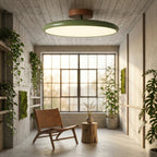 Elara Haus Drift Retro Flush Mount – Luce da soffitto smaltata in Salvia e Terracotta