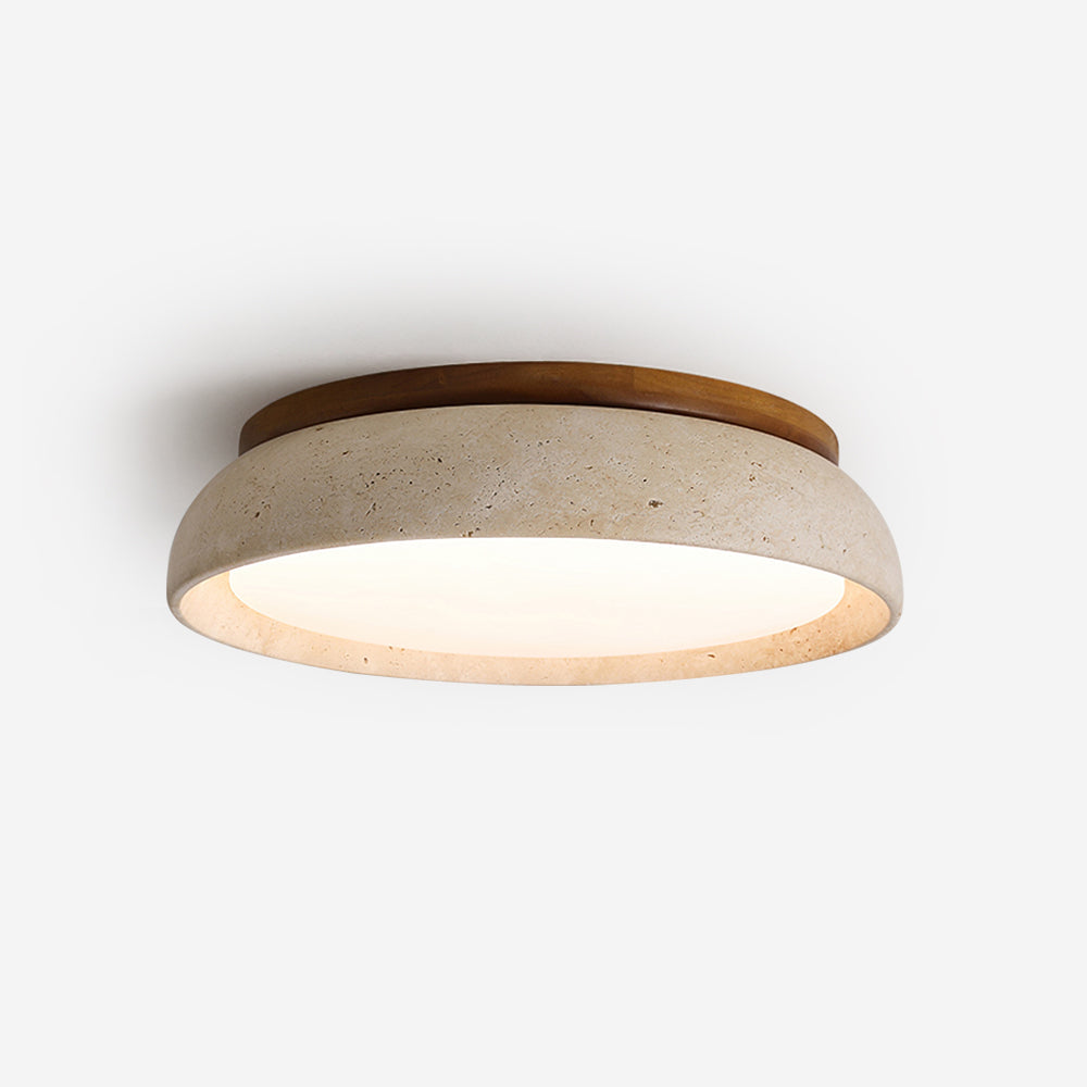 Elara Haus Lampada da Soffitto Flush Mount - Lampada a LED in Travertino Naturale