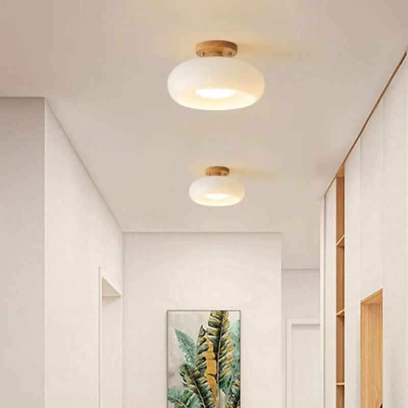 Elara Lampada da Soffitto a Incasso - Lampade LED in Legno e Vetro