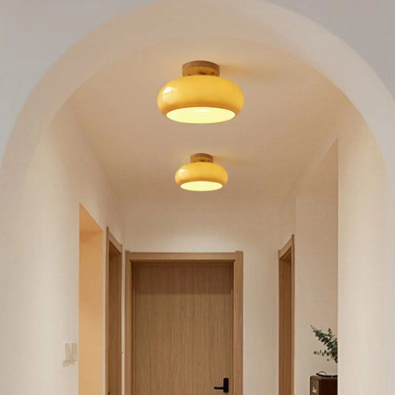 Elara Lampada da Soffitto a Incasso - Lampade LED in Legno e Vetro
