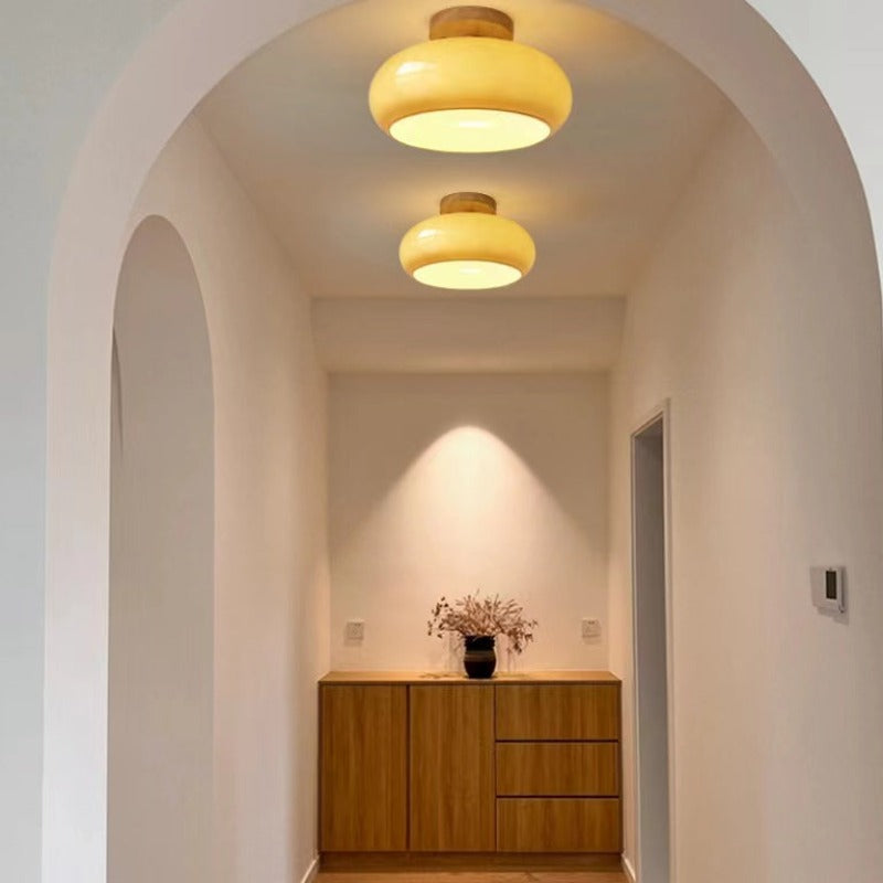 Elara Lampada da Soffitto a Incasso - Lampade LED in Legno e Vetro