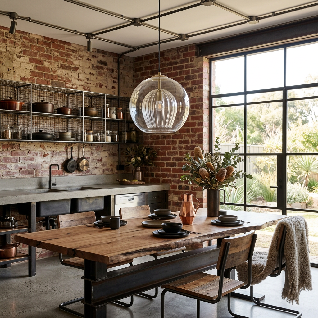 Elara Haus Lampada a Sospensione in Vetro - Lampade da Cucina in Vetro Trasparente e Ambra