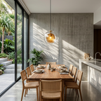 Elara Haus Lampada a Sospensione in Vetro - Lampade da Cucina in Vetro Trasparente e Ambra