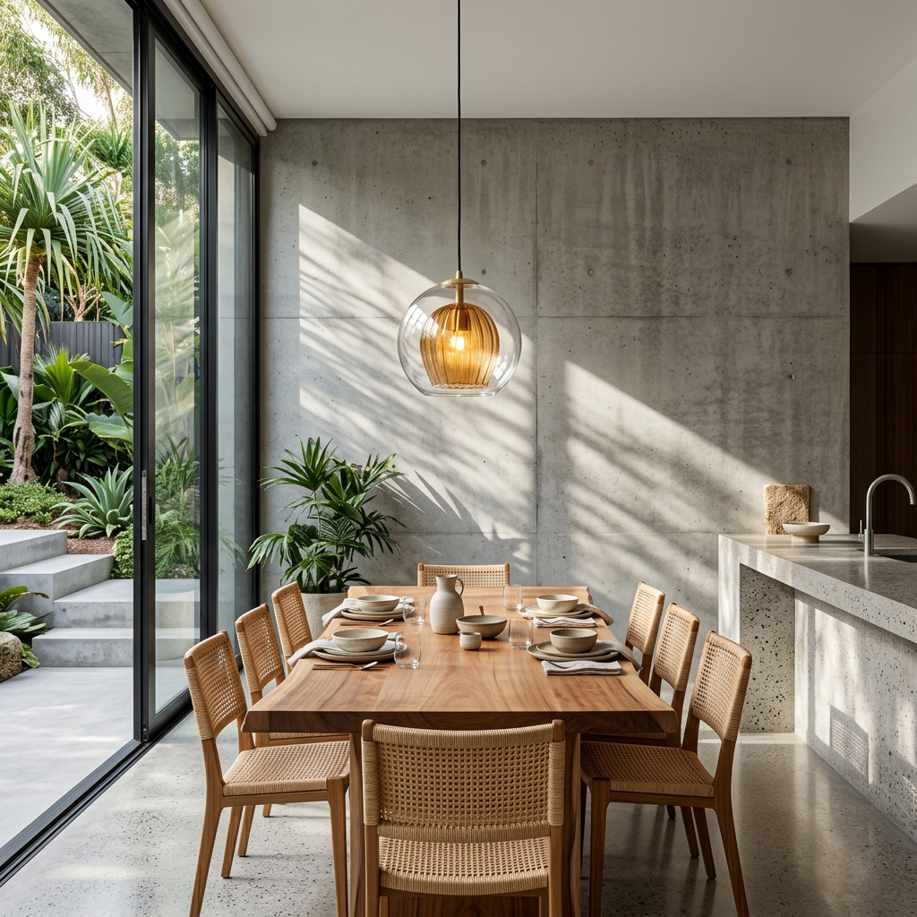Elara Haus Lampada a Sospensione in Vetro - Lampade da Cucina in Vetro Trasparente e Ambra