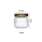 Elara Haus Barattolo Ermetico in Vetro Martellato con Coperchio in Legno Scuro