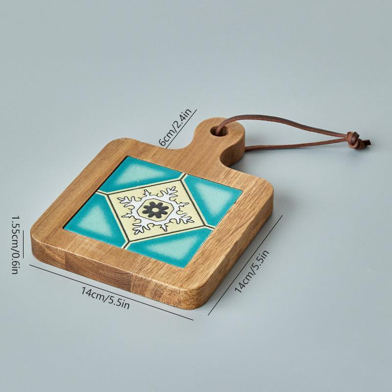 Elara Haus Heritage Timber & Ceramic Trivet