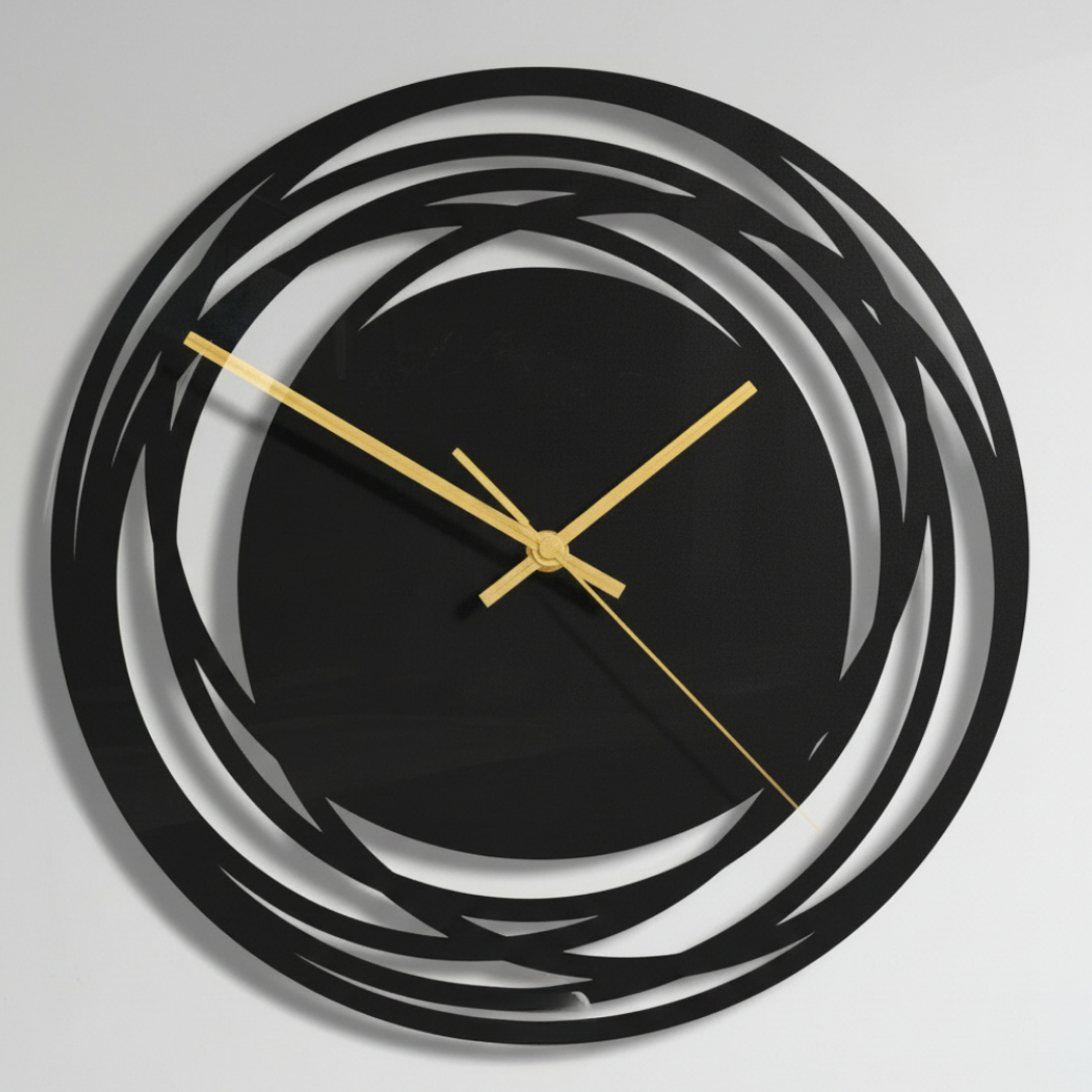Orologio da parete geometrico artistico di alta qualità Elara Haus - Movimento silenzioso