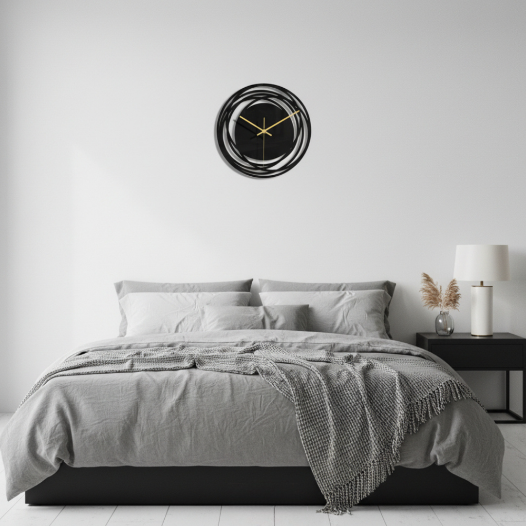 Orologio da parete geometrico artistico di alta qualità Elara Haus - Movimento silenzioso