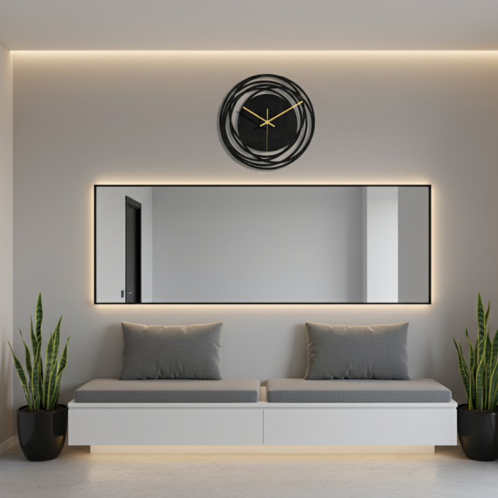Orologio da parete geometrico artistico di alta qualità Elara Haus - Movimento silenzioso