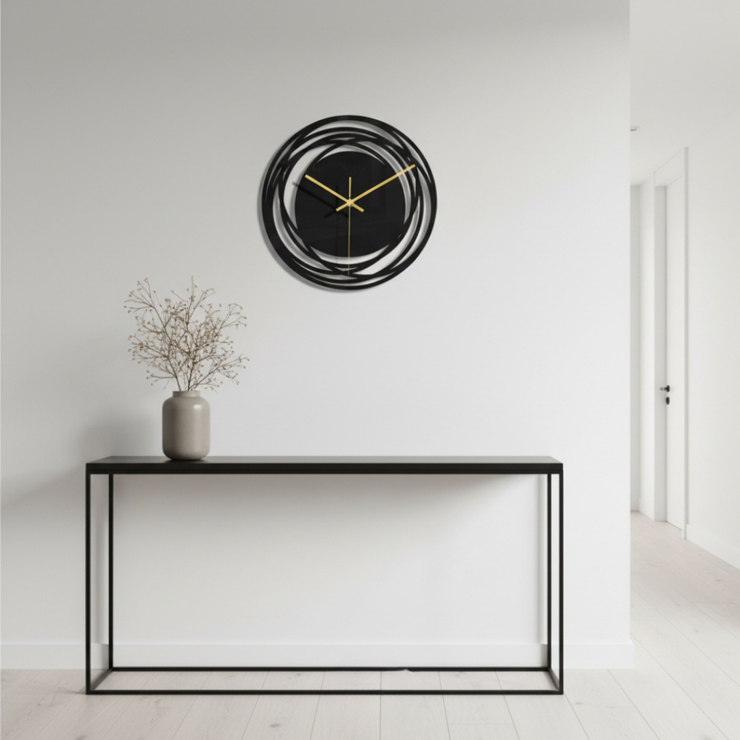 Orologio da parete geometrico artistico di alta qualità Elara Haus - Movimento silenzioso