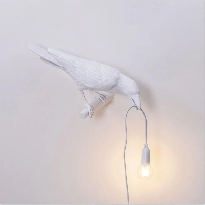 Elara Haus Lampada da Tavolo con Scultura di Corvo di Alta Qualità - Design Artistico Novità