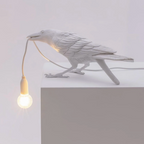 Elara Haus Lampada da Tavolo con Scultura di Corvo di Alta Qualità - Design Artistico Novità