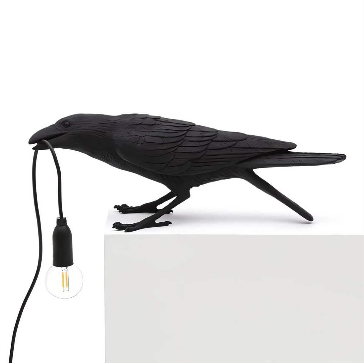 Elara Haus Lampada da Tavolo con Scultura di Corvo di Alta Qualità - Design Artistico Novità