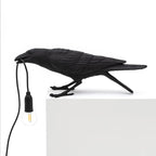 Elara Haus Lampada da Tavolo con Scultura di Corvo di Alta Qualità - Design Artistico Novità