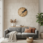 Orologio da parete in legno naturale di alta qualità Elara Haus - Arte moderna minimalista