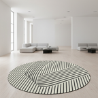 Elara Haus Tappeto Circolare Geometrico in Stile Scandi di Alta Qualità
