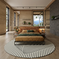 Elara Haus Tappeto Circolare Geometrico in Stile Scandi di Alta Qualità