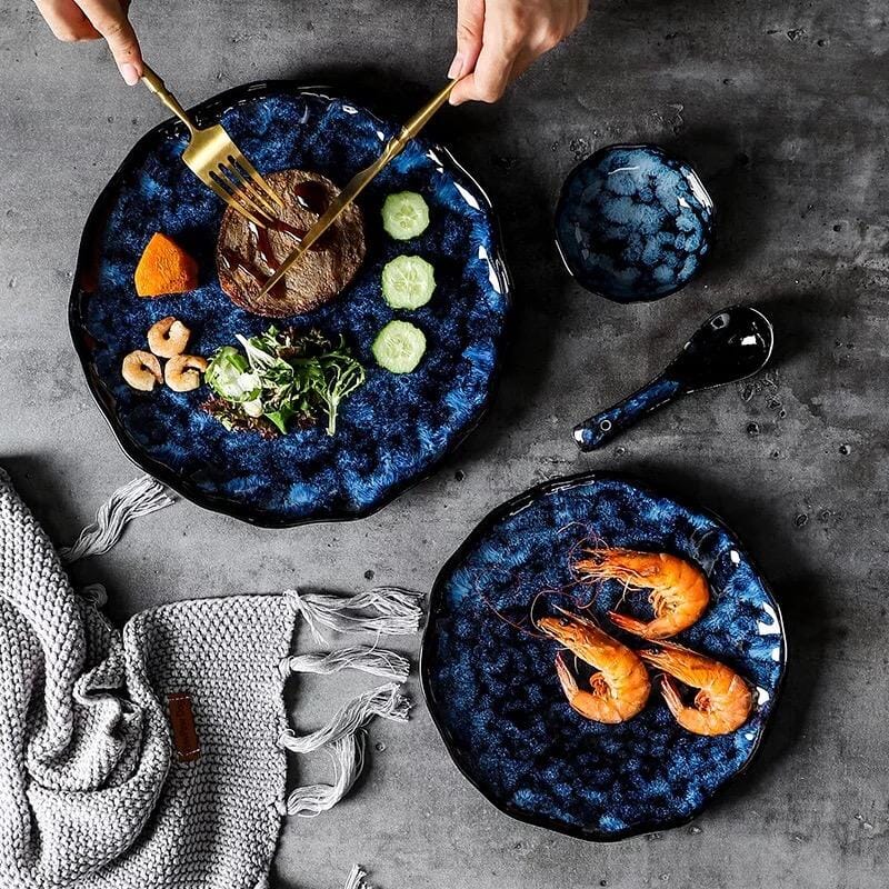 Elara Haus Indigo Galactic – Ciotola da Intingere in Stile Giapponese Artigianale