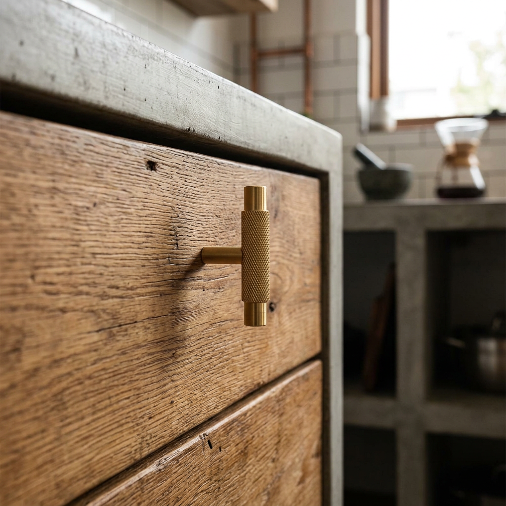 Maniglia per Cassetti in Ottone Ruvide Elara Haus Industrial