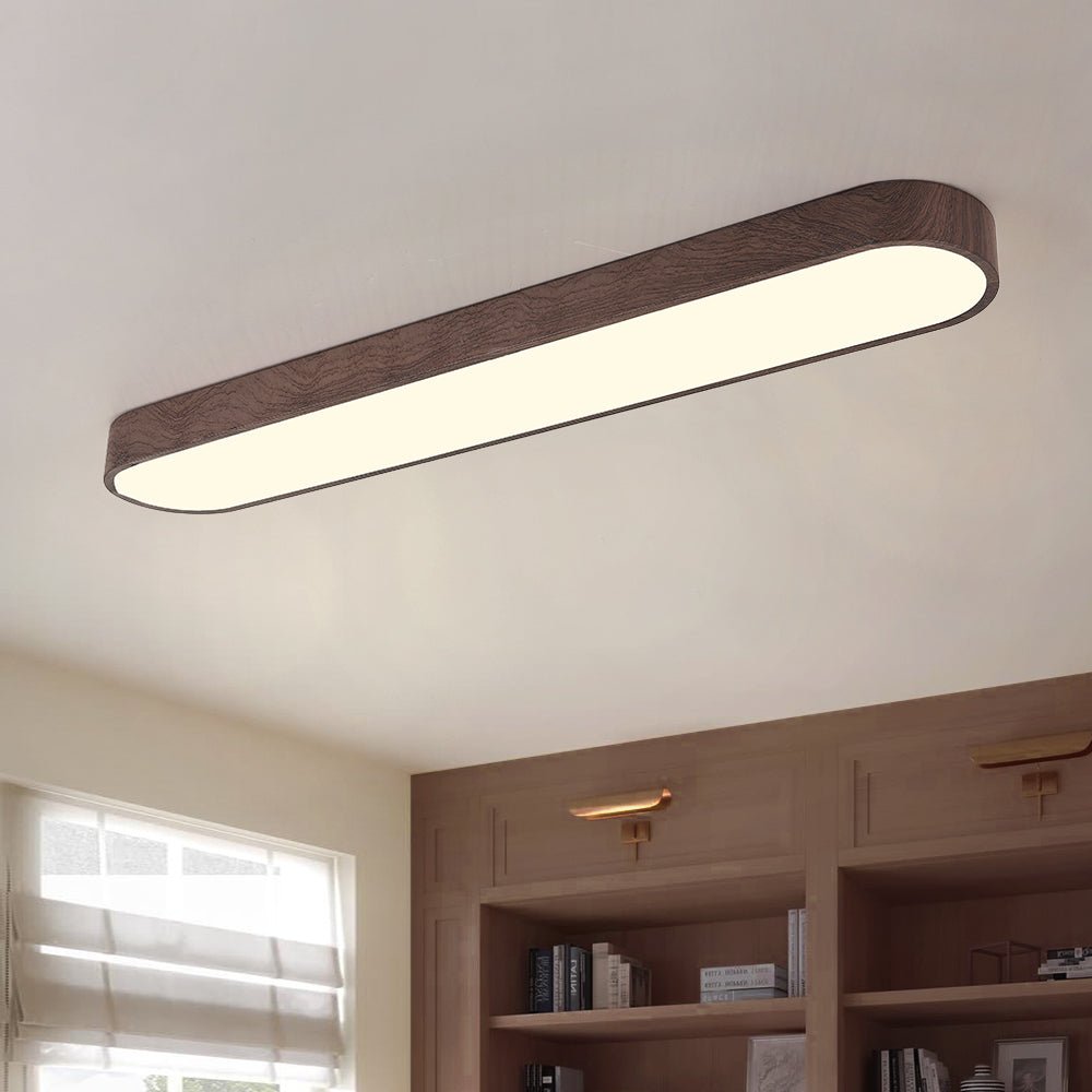 Elara Haus Japandi Rovere Naturale Ovale LED Flush Mount
