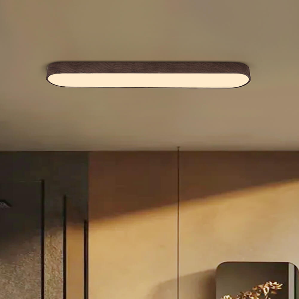 Elara Haus Japandi Rovere Naturale Ovale LED Flush Mount