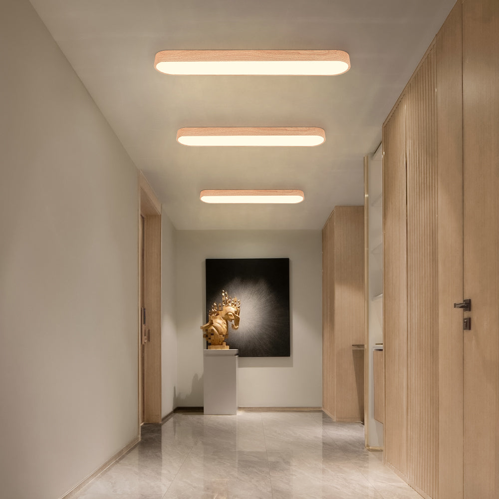 Elara Haus Japandi Rovere Naturale Ovale LED Flush Mount