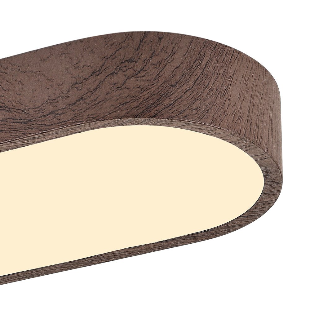 Elara Haus Japandi Rovere Naturale Ovale LED Flush Mount