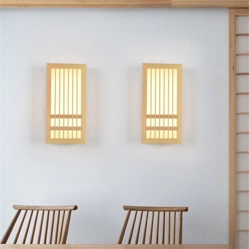 Elara Haus Japandi Lampada da Parete LED in Legno