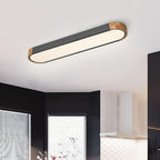 Elara Haus Japandi Luce a Soffitto Ovale in Legno e Metallo