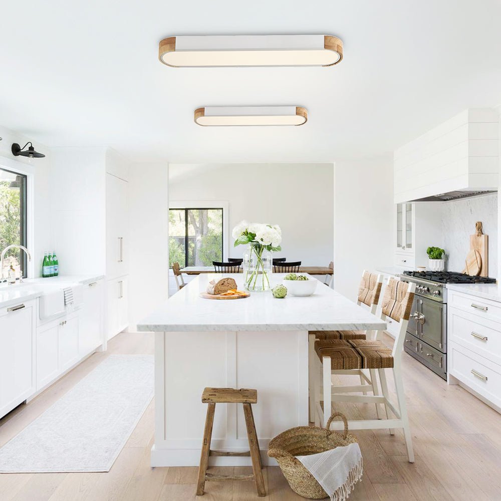 Elara Haus Japandi Luce a Soffitto Ovale in Legno e Metallo