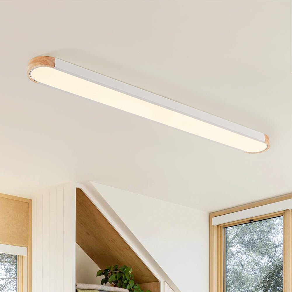 Elara Haus Japandi Luce a Soffitto Ovale in Legno e Metallo