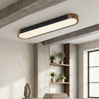 Elara Haus Japandi Luce a Soffitto Ovale in Legno e Metallo